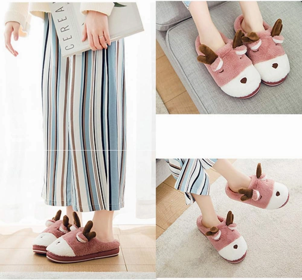 Women's Cute Animal Slippers - Warm Memory Foam Soft Fleece Plush House Slippers for Indoor & Outdoor