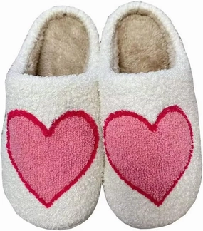 Women's Plush Heart Love Slippers - Blue Eyes Mushroom Cat Ears Retro Memory Foam Soft Plush Home Shoes