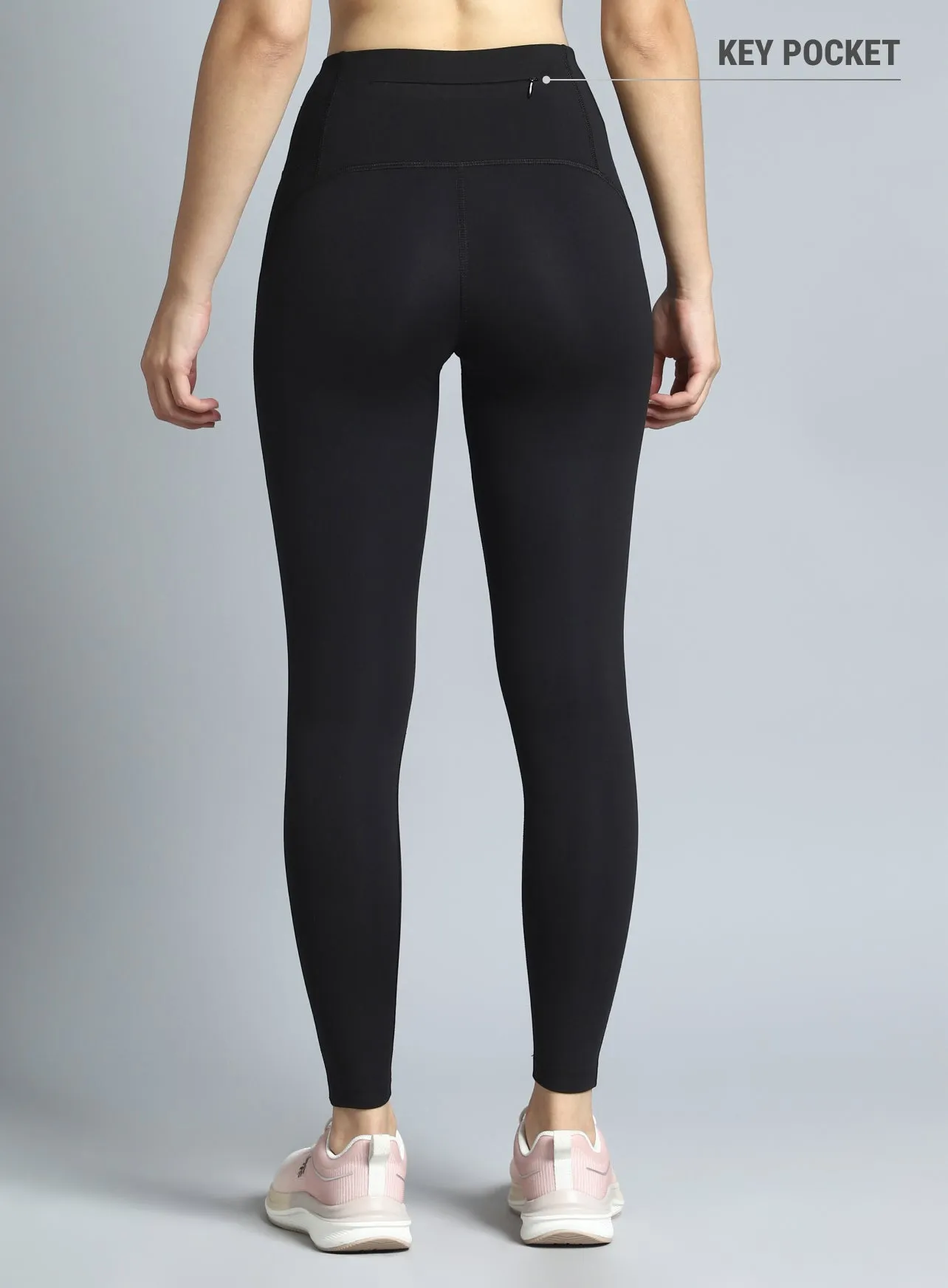 Women's Black Energy Flow Printed COMFlex Tights