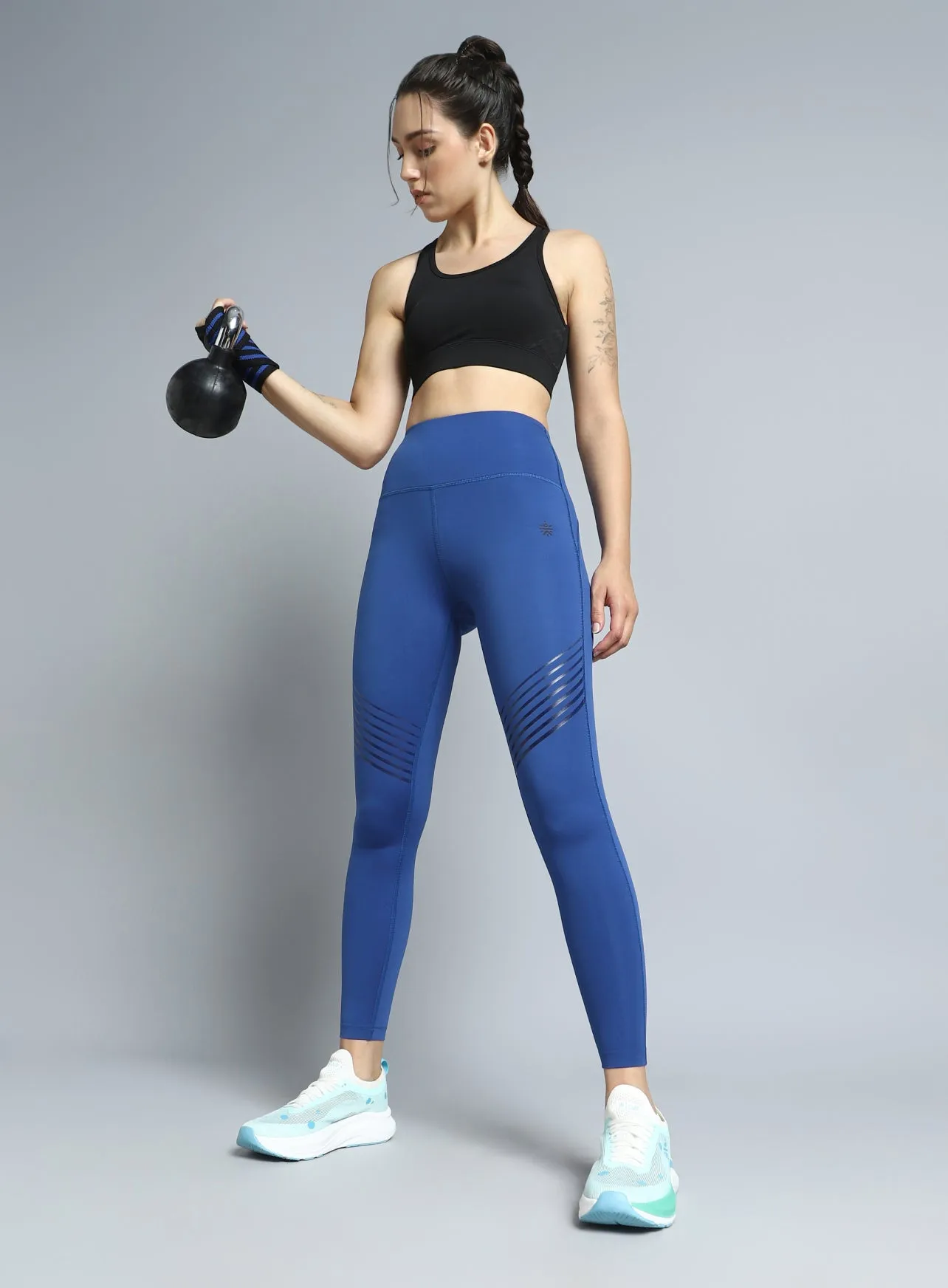 Women's Blue Energy Flow Printed COMFlex Tights