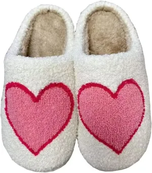 Women's Plush Heart Love Slippers - Blue Eyes Mushroom Cat Ears Retro Memory Foam Soft Plush Home Shoes