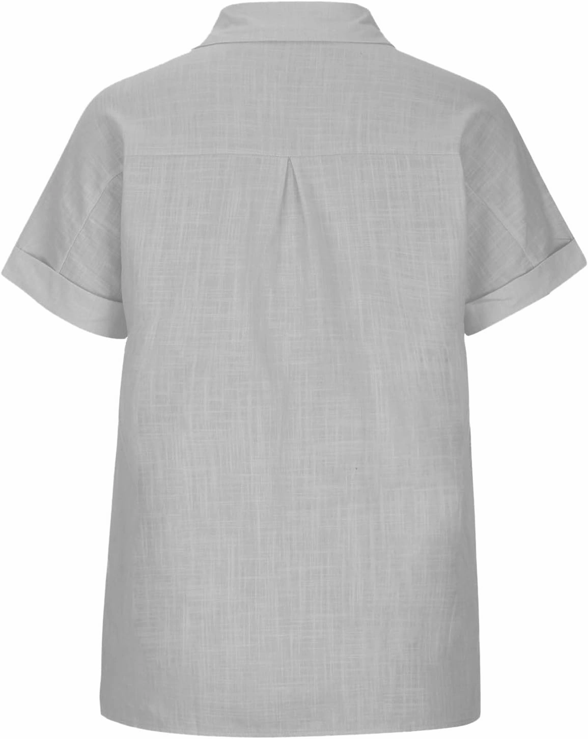 Womens Short Sleeve Button Down Linen Shirt Summer Trendy Solid Stand Collar Blouses Going Out Sports Casual T-Shirts