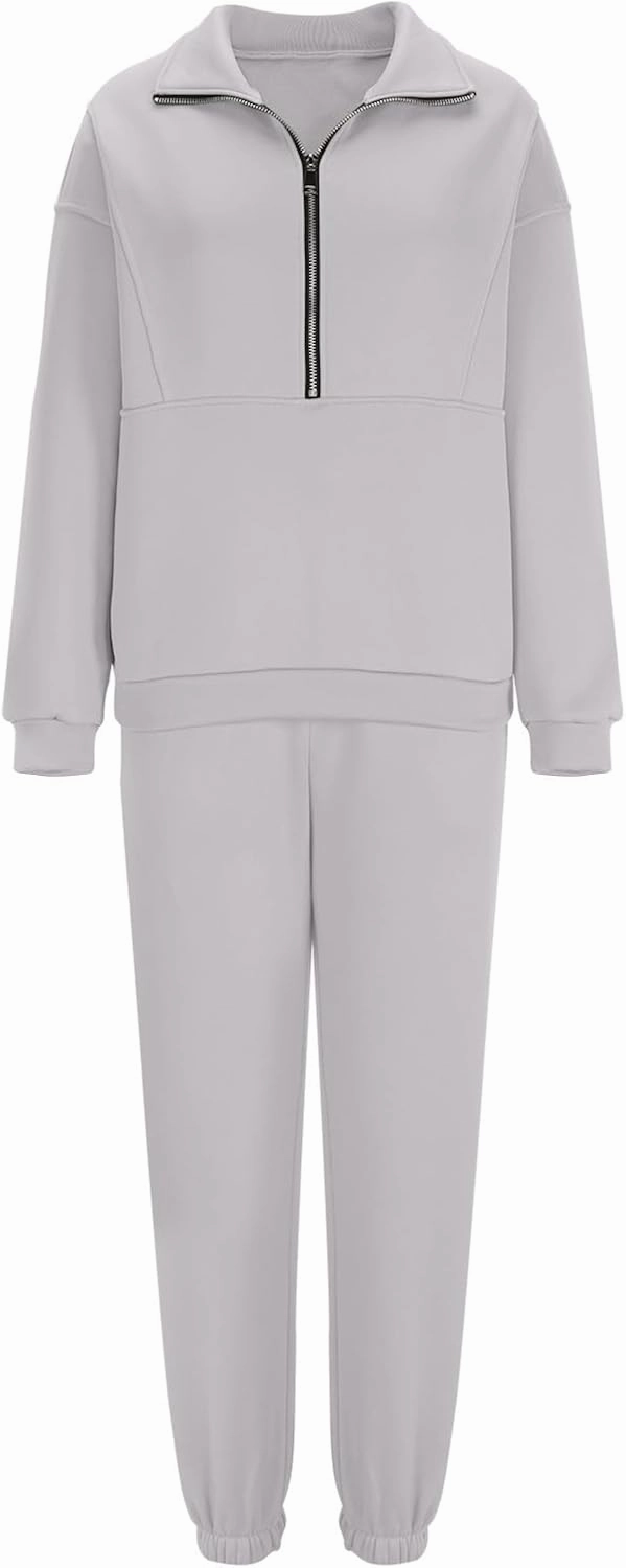Womens Sweatsuits 2 Piece Set Petite Trendy 2024 Zip Up Plain Sweatsuits Casual Lightweight Track Suits With Pockets