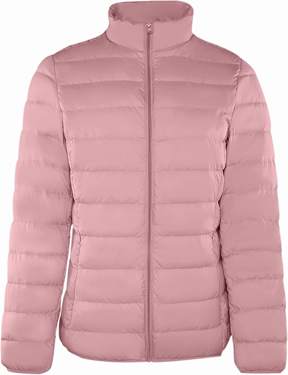 Womens Winter Coats Lightweight Puffer Jacket Warm Cozy Faux Fur Jacket Fashion Outerwear Zip Up Stand Collar Jacket