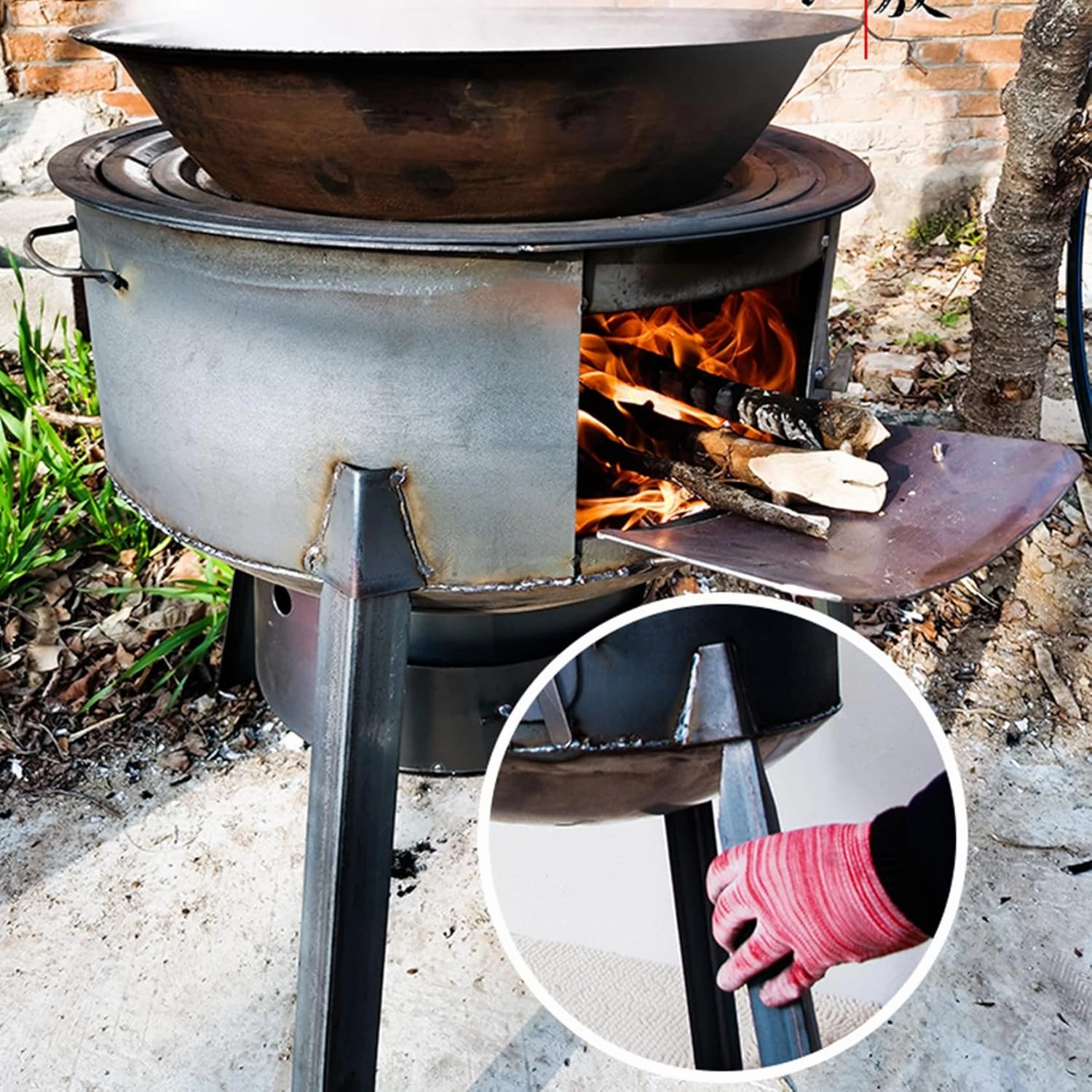Wood Burning Camping Stove, Folding Portable Ultralight Stainless Steel Backpacking Stove for Hiking, Picnic, Outdoor Cooking