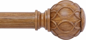 Wood Curtain Rods 66 to 120 Inch,1 Inch Adjustable Long Curtain Rod,Netted Wooden Window Curtain Rods,Farmhouse Rustic Heavy Duty Curtain Rods,Brown Wood Grain Decorative Drapery Rods 66-120"