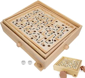 Wooden Ball Games Brio Labyrinth Game Coordinated Developmen Wooden Ball Game Maze Educational Labyrinth Puzzle for Dementia Adults Kids Maze