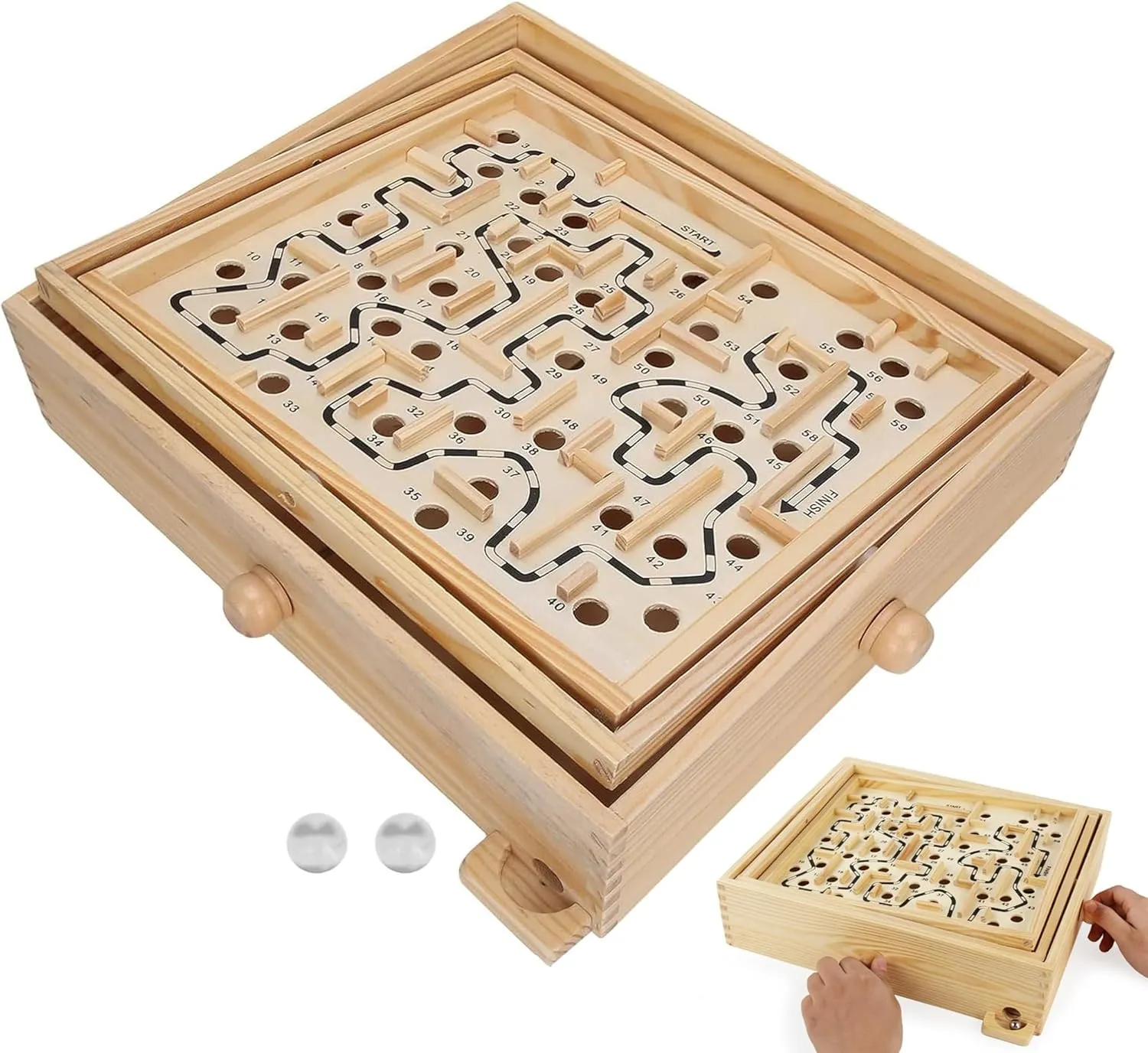 Wooden Ball Games Brio Labyrinth Game Coordinated Developmen Wooden Ball Game Maze Educational Labyrinth Puzzle for Dementia Adults Kids Maze