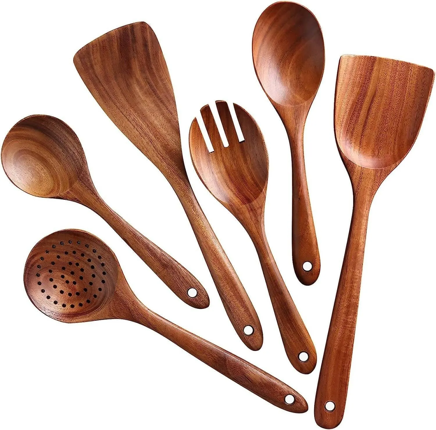 Wooden Kitchen cooking and serving (Pack of 6)