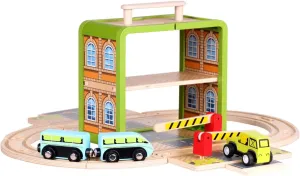 Wooden Train Track Set, Wooden Railway Set Toy with Magnetic Train for Toddlers, Train Set with Blocks Storage Box for Kids Boys and Girls Ages 3 