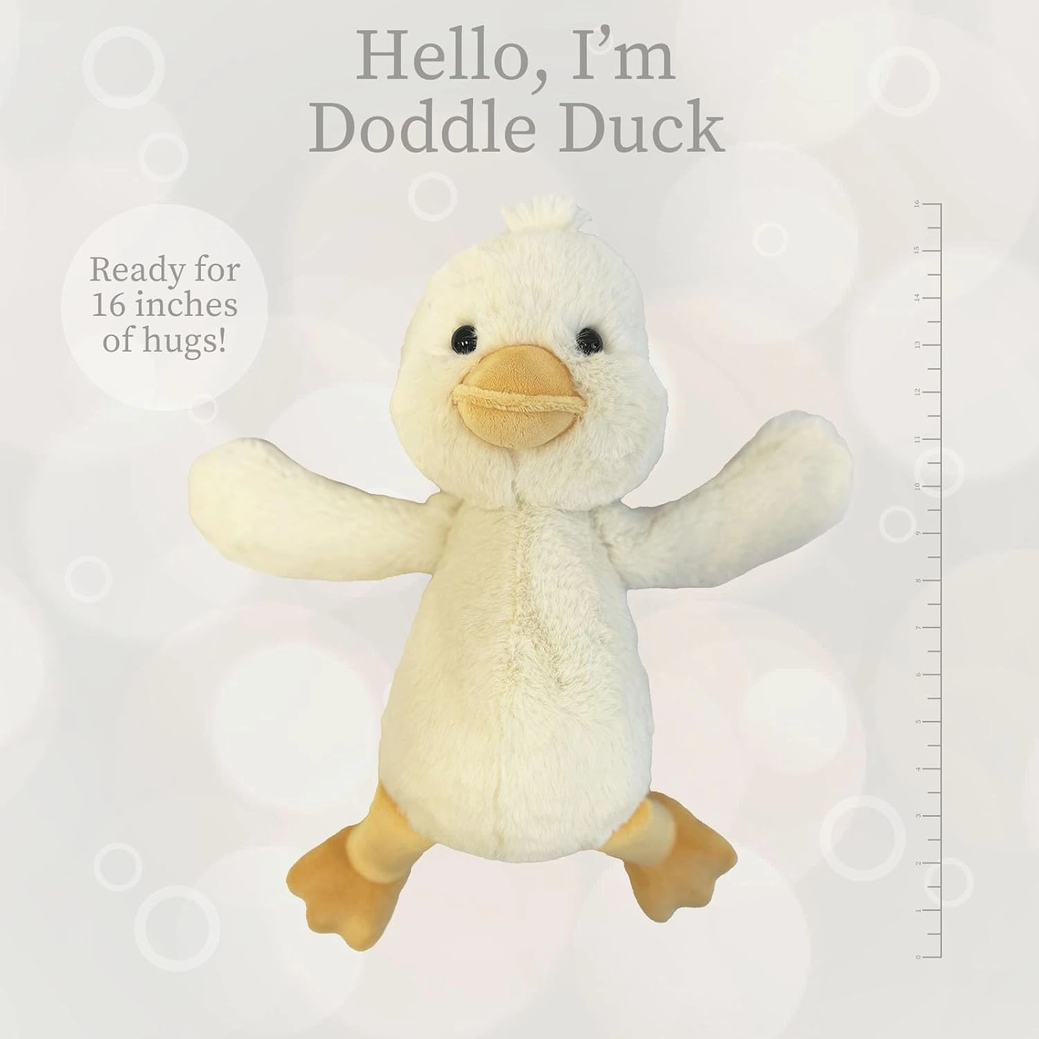 World's Softest Plush Off White .Duck, Lushee, Large, 16" Stuffed Animal for Baby, Toddler, Kids, Adults - Duck Plush Toy-Toy Made from Kid-Friendly, Quality Materials