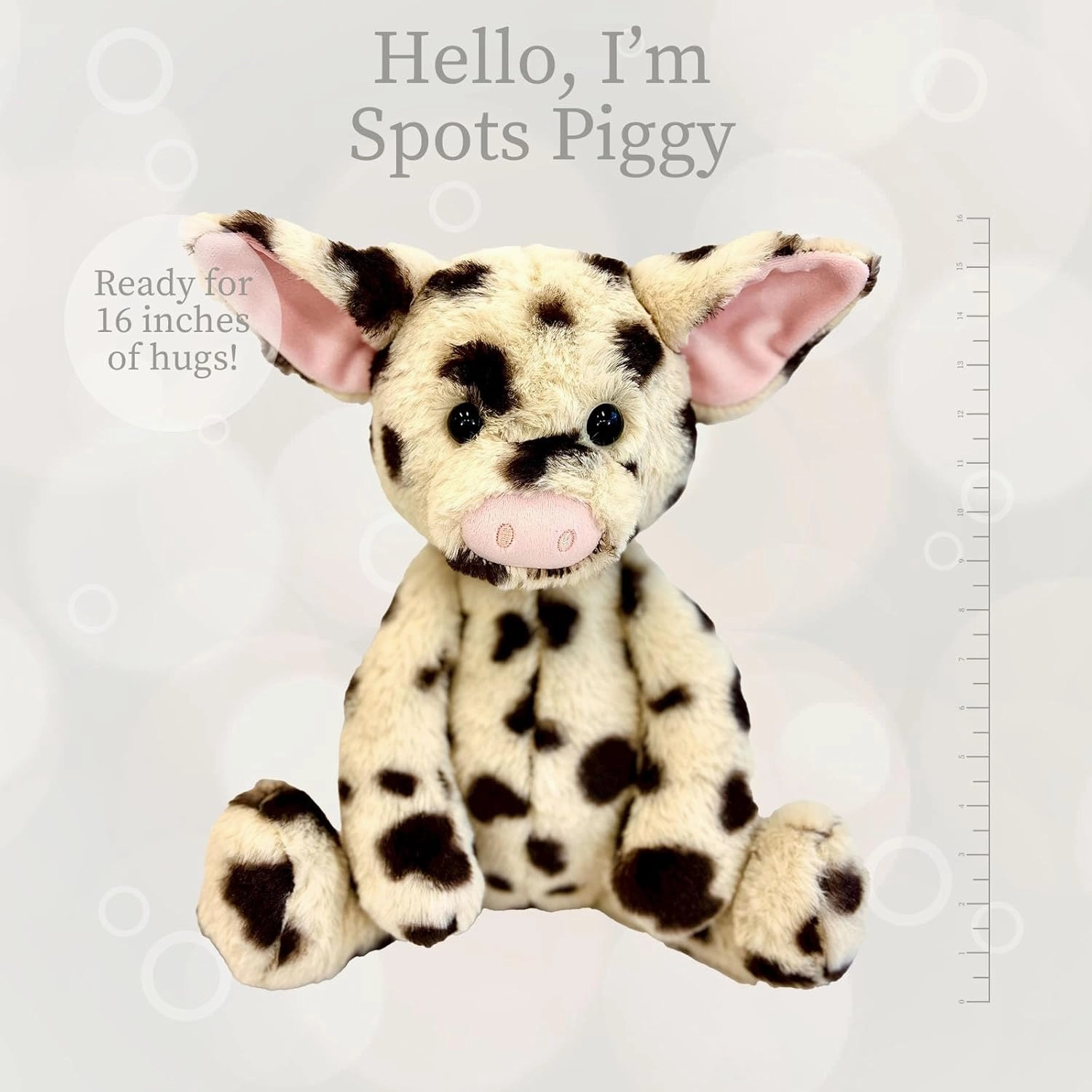 World's Softest Plush Spots Piggy, Lushee, Large, 16" Stuffed Animal for Baby, Toddler, Kids, Adults - Piggy Plush Toy-Adorable Toy Made from Kid-Friendly, Quality Materials