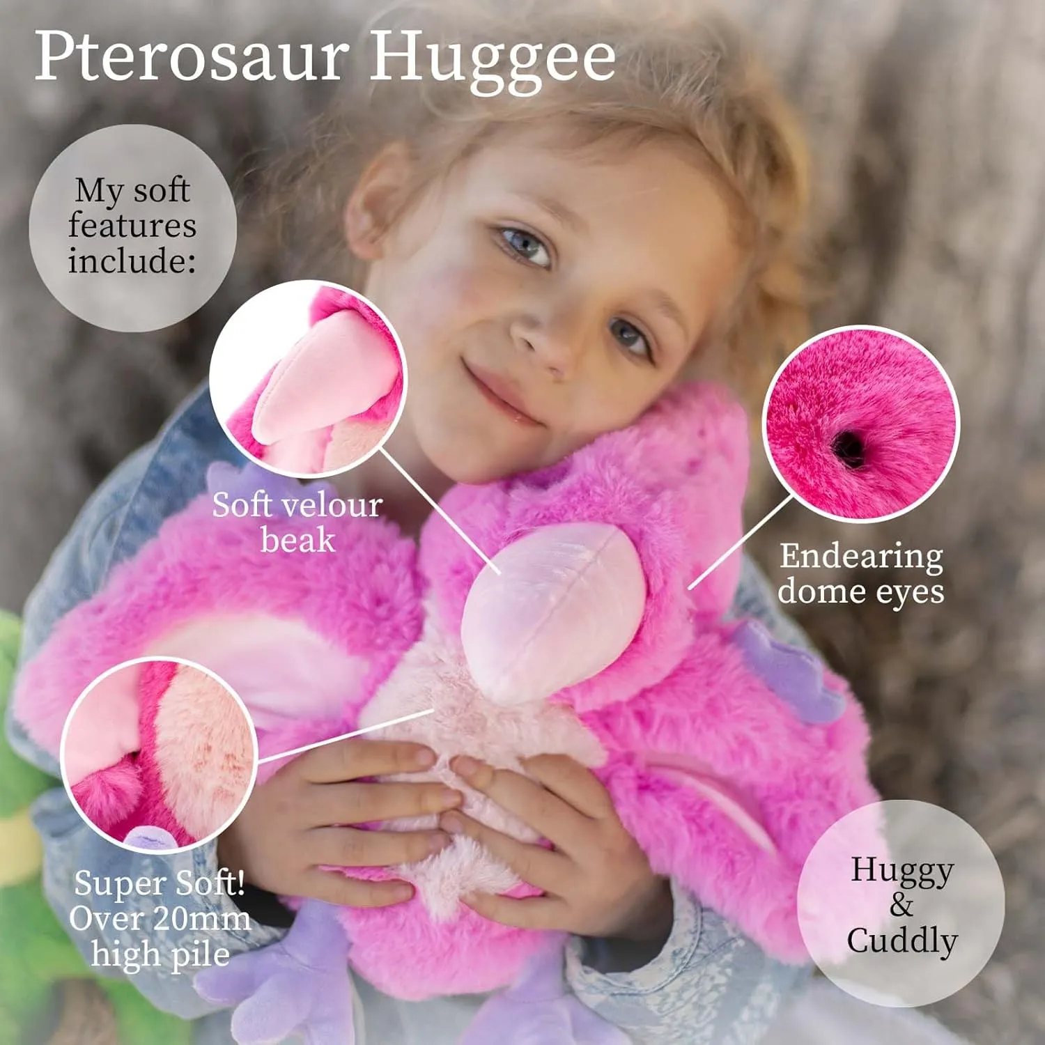 World's Softest Small Hot Pink Pterosaur Stuffed Animal for Baby, Toddler, Kids-Soft, Huggable Dinosaur- Made from Kid-Friendly, Quality Materials