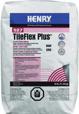 WW HENRY COMPANY FP0TFLXP25G 10.5 - 13 pH 2.7 - 3.2 Specific Gravity Flexible Thinset Mortar Bag, 25 lb