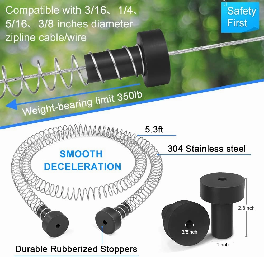 X XBEN 180FT Zip line Kits for Backyard, Zip Lines for Kid and Adult, Included Swing Seat, Ziplines Brake, and Steel Trolley, Outdoor Playground Equipment