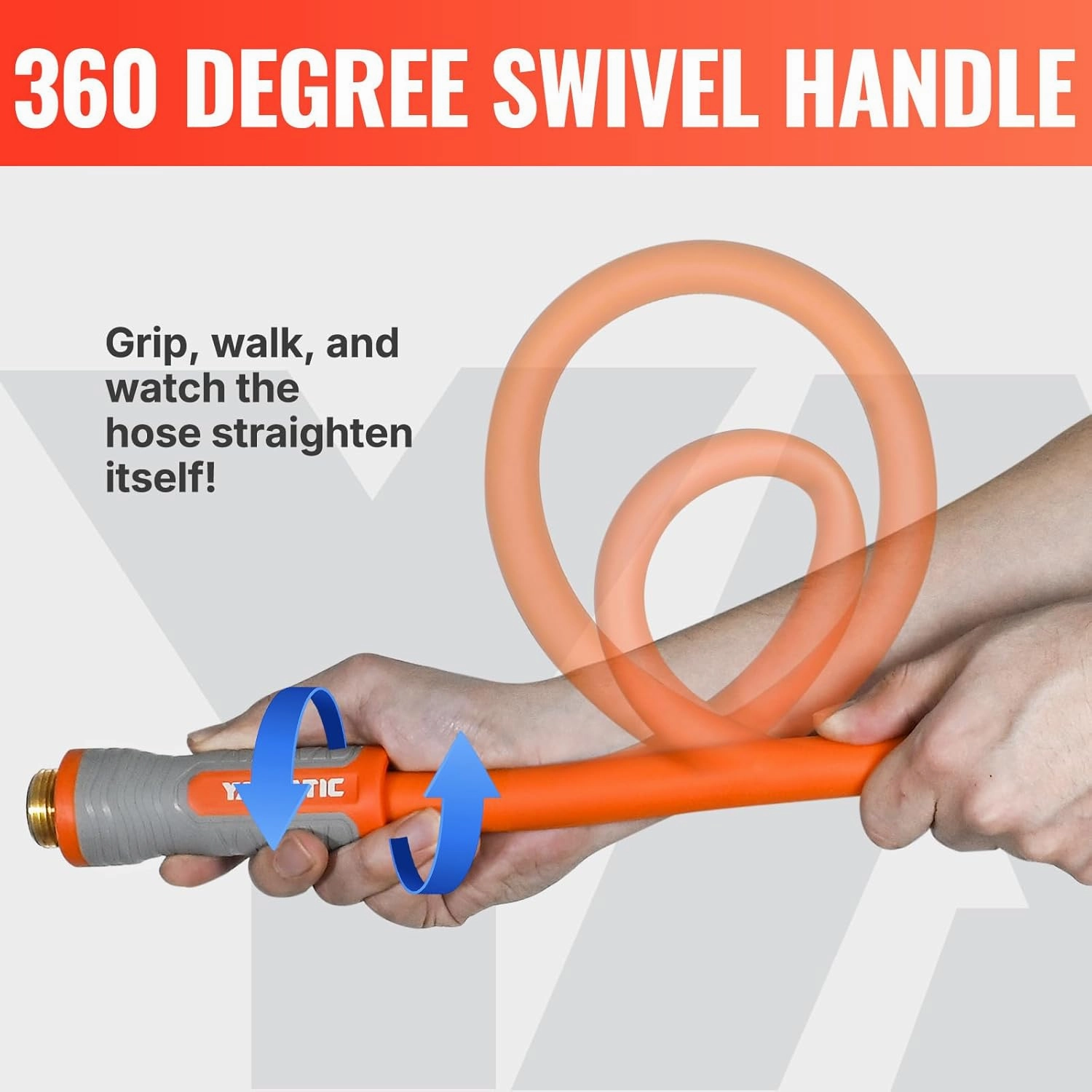 YAMATIC Garden Hose 5/8 in x 40 ft, Ergonomic Swivel Fittings, Burst 600 PSI, Heavy Duty, Flexible and Lightweight Water Hose with 2 Set Quick Connect