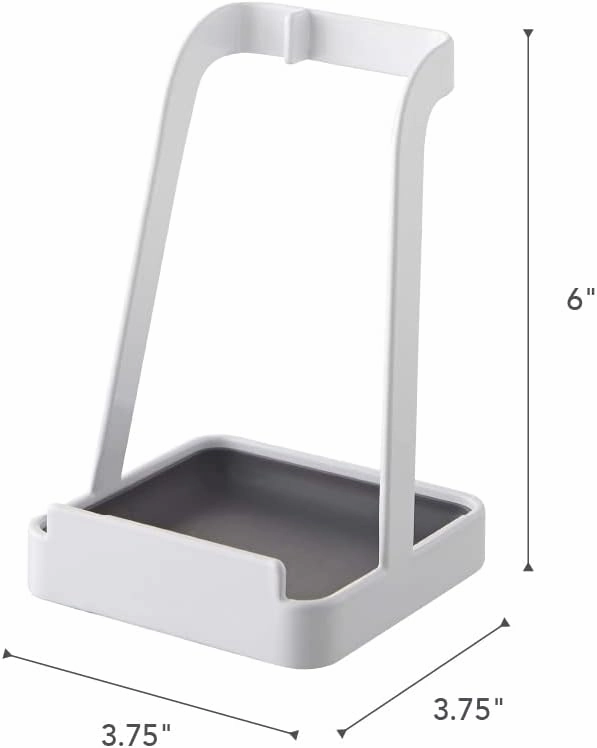 YAMAZAKI Home Ladle Holder - Lid Stand For Utensils In Kitchen, Steel, Water Resistant, No Assembly Req.,White