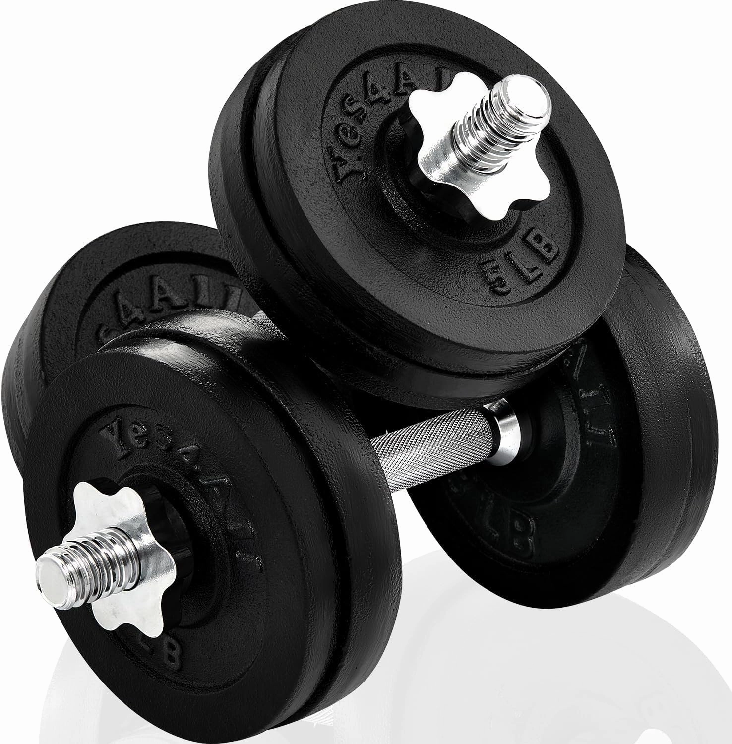Yes4All Adjustable Dumbbell Set with Weight Plates/Connector - Exercise & Workout Equipment - Size Options 40lbs to 200lbs