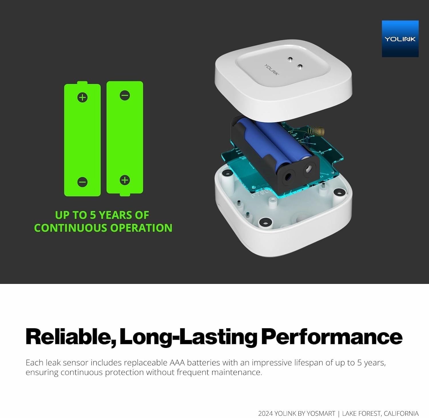 YoLink Smart Home Starter Kit: Hub & Water Leak Sensor 2-Pack, SMS/Text, Email & Push Notifications, LoRa Up to 1/4 Mile Open-Air Range, w/Alexa, IFTTT, Home Assistant