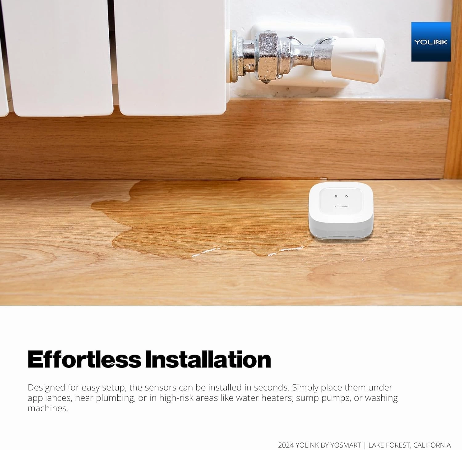 YoLink Smart Home Starter Kit: Hub & Water Leak Sensor 2-Pack, SMS/Text, Email & Push Notifications, LoRa Up to 1/4 Mile Open-Air Range, w/Alexa, IFTTT, Home Assistant