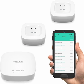 YoLink Smart Home Starter Kit: Hub & Water Leak Sensor 2-Pack, SMS/Text, Email & Push Notifications, LoRa Up to 1/4 Mile Open-Air Range, w/Alexa, IFTTT, Home Assistant