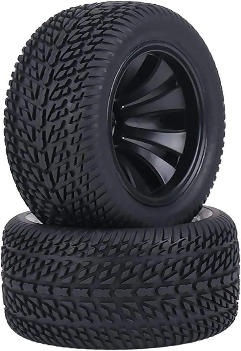 Yosoo 2Pcs RC Car Tires, Surfboard Paddle 2Pcs Per Set Rubber Tyre Tires & Plastic Hubs Wheel 2Pcs Per Set RC Rubber Tyre for 1:12 RC Car Racing Car Truck