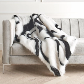 Z Gallerie Luxury Oversized Marble Throw Blanket, Soft & Cozy Plush Fleece Blanket for Couch, Bed, and Living Room, Black and White, 50” x 70”