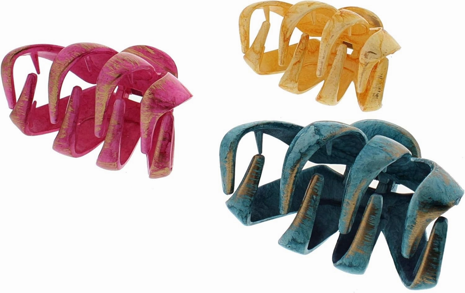 Zac's Alter Ego 6 Pieces 8.5cm Octopus Hair Claw Clips - Non-slip Jaw Clips Medium Hair Clamps for Thick Curly Long Hair, Wide Grip Hair Accessories for Women Girls
