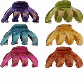 Zac's Alter Ego 6 Pieces 8.5cm Octopus Hair Claw Clips - Non-slip Jaw Clips Medium Hair Clamps for Thick Curly Long Hair, Wide Grip Hair Accessories for Women Girls