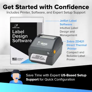 Zebra ZD421 Direct Thermal USB 203 dpi | ZD4A042-D01M00EZ 4 inch Width | No Thermal Ribbon Required