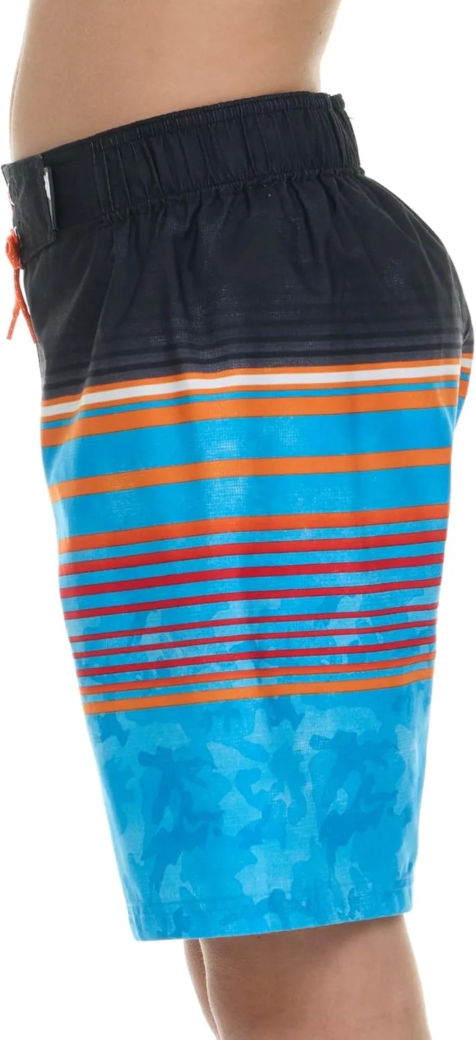 ZeroXposur Boys Swim Trunks with Compression Liner and Goggles, Quick Dry Swim Shorts
