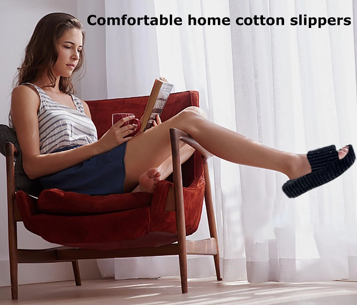 ZHISHENG Fluffy Slippers For Women Women's Faux Fur Slippers Thickened Family Slippers For Girls Open Toe Anti-slip for Indoor Outdoor
