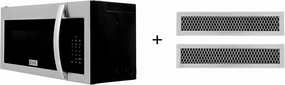 ZLINE 30" 1.5 cu. ft. Over the Range Microwave in Stainless Steel with Modern Handle and Set of 2 Charcoal Filters (MWO-OTRCF-30)