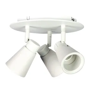 ZOOM - Plain Round White 3 Light Adjustable 240V Internal Spot Light